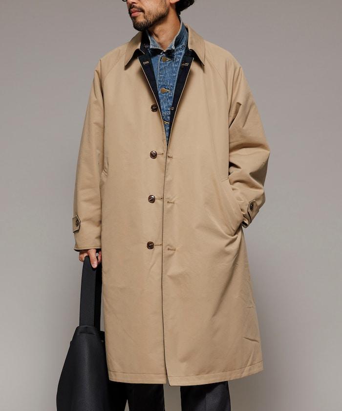 可雙面穿羊毛混紡法蘭絨格紋巴爾馬肯大衣