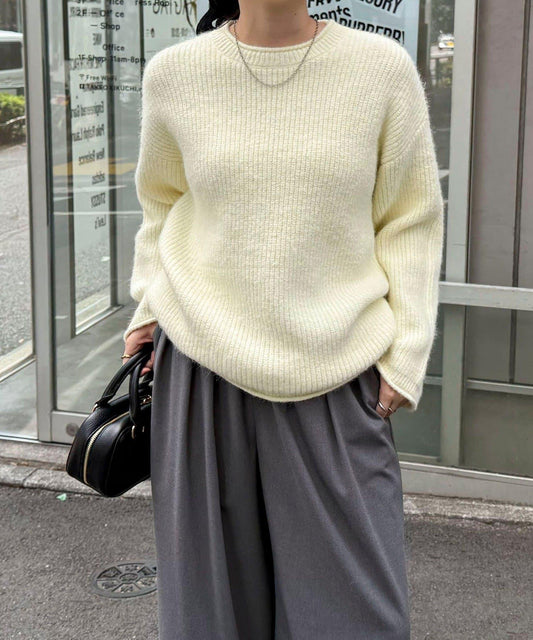 中長款單面針織套頭衫