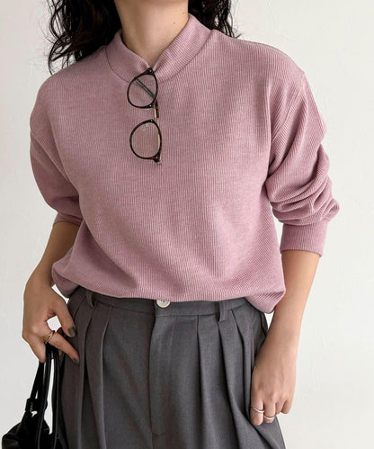 針織短款套頭衫