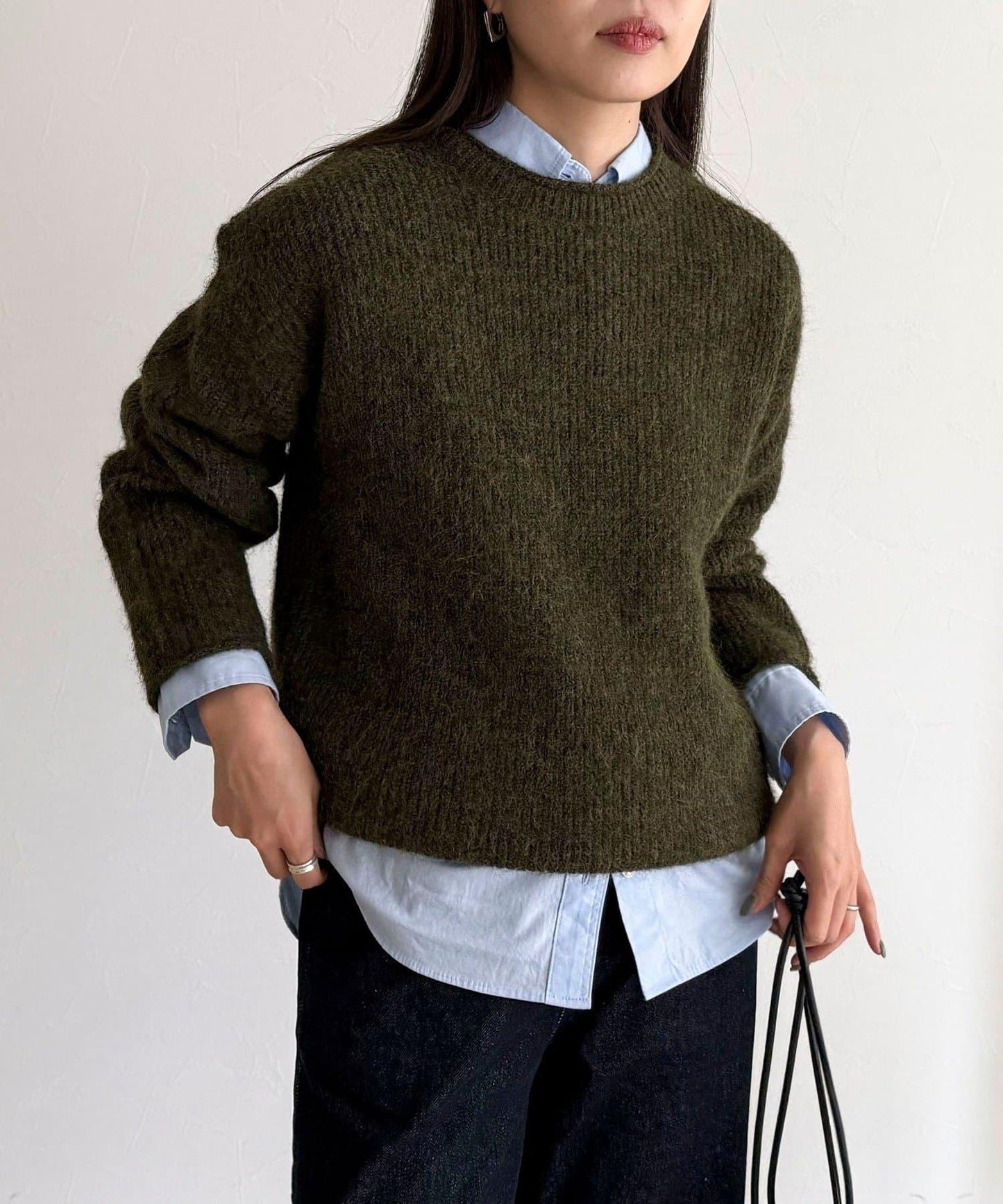 中長款單面針織套頭衫