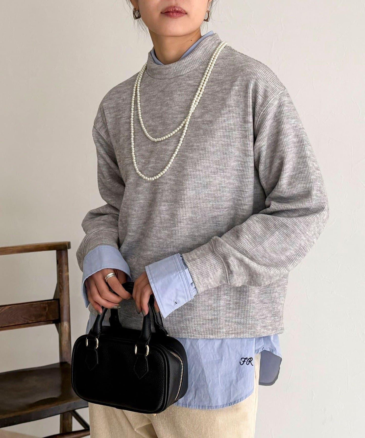 針織短款套頭衫