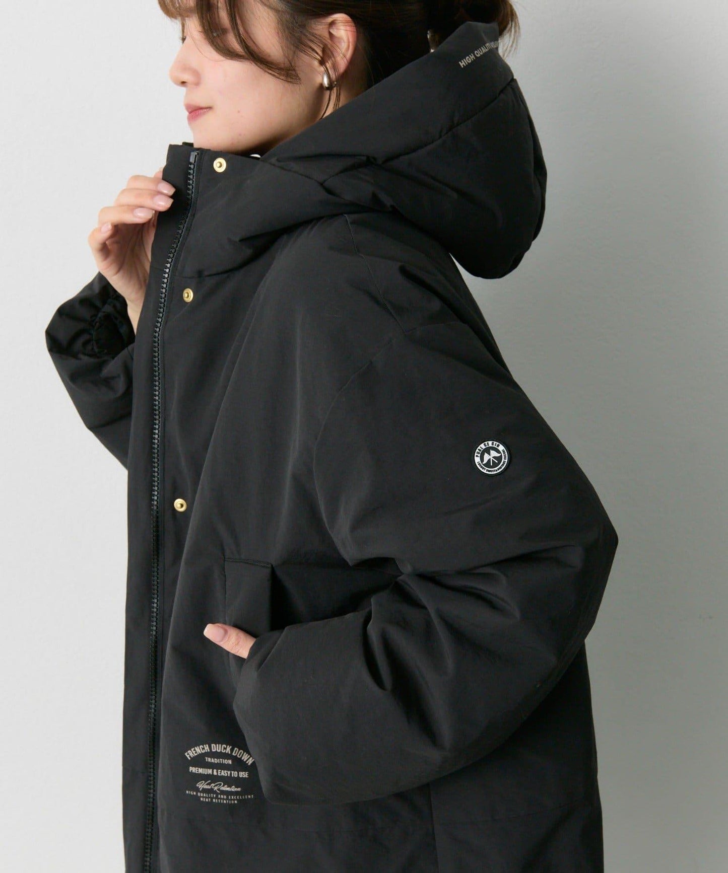 法式鴨絨加厚羽絨怪獸連帽外套