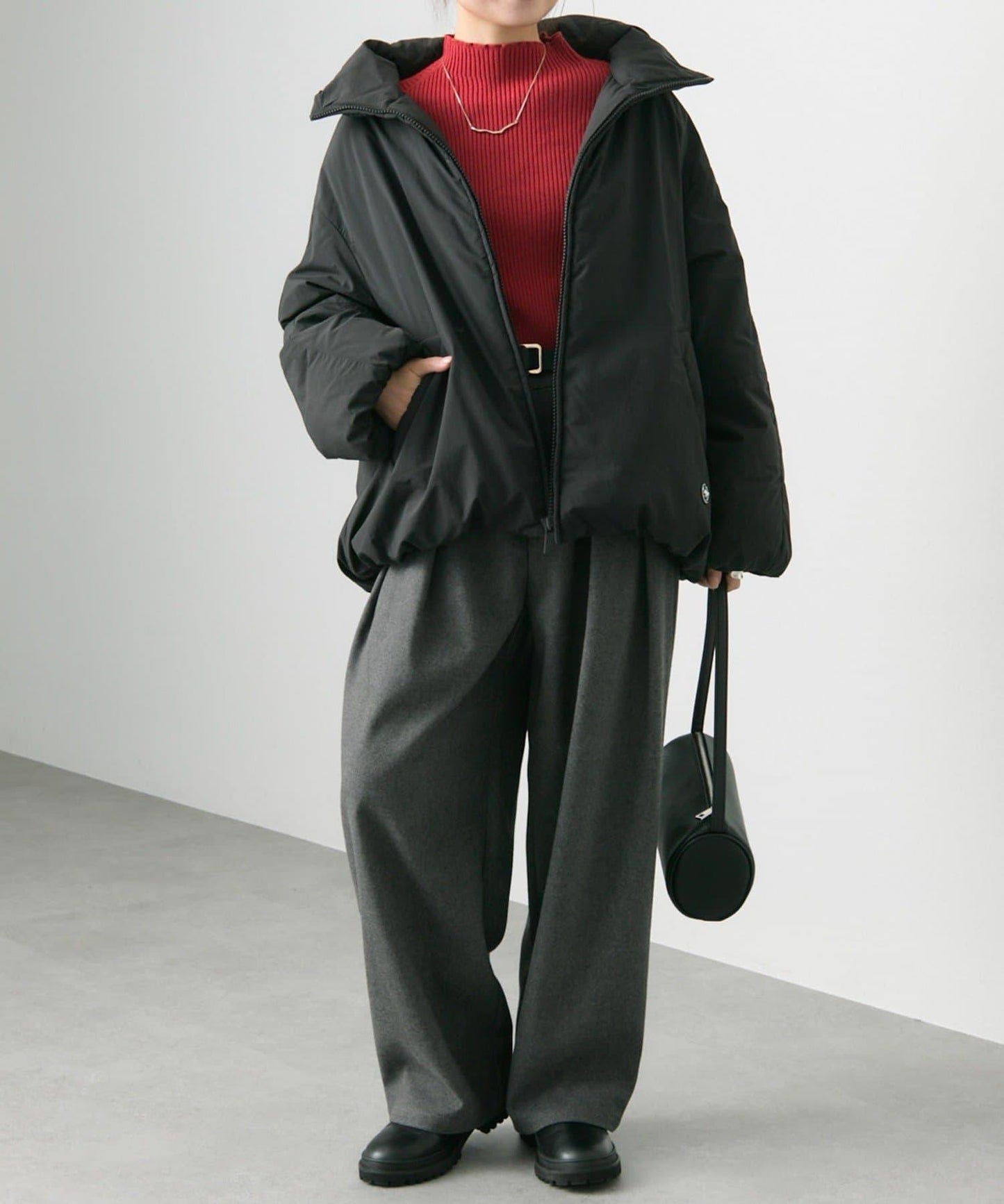 法式鴨絨拉鍊夾克