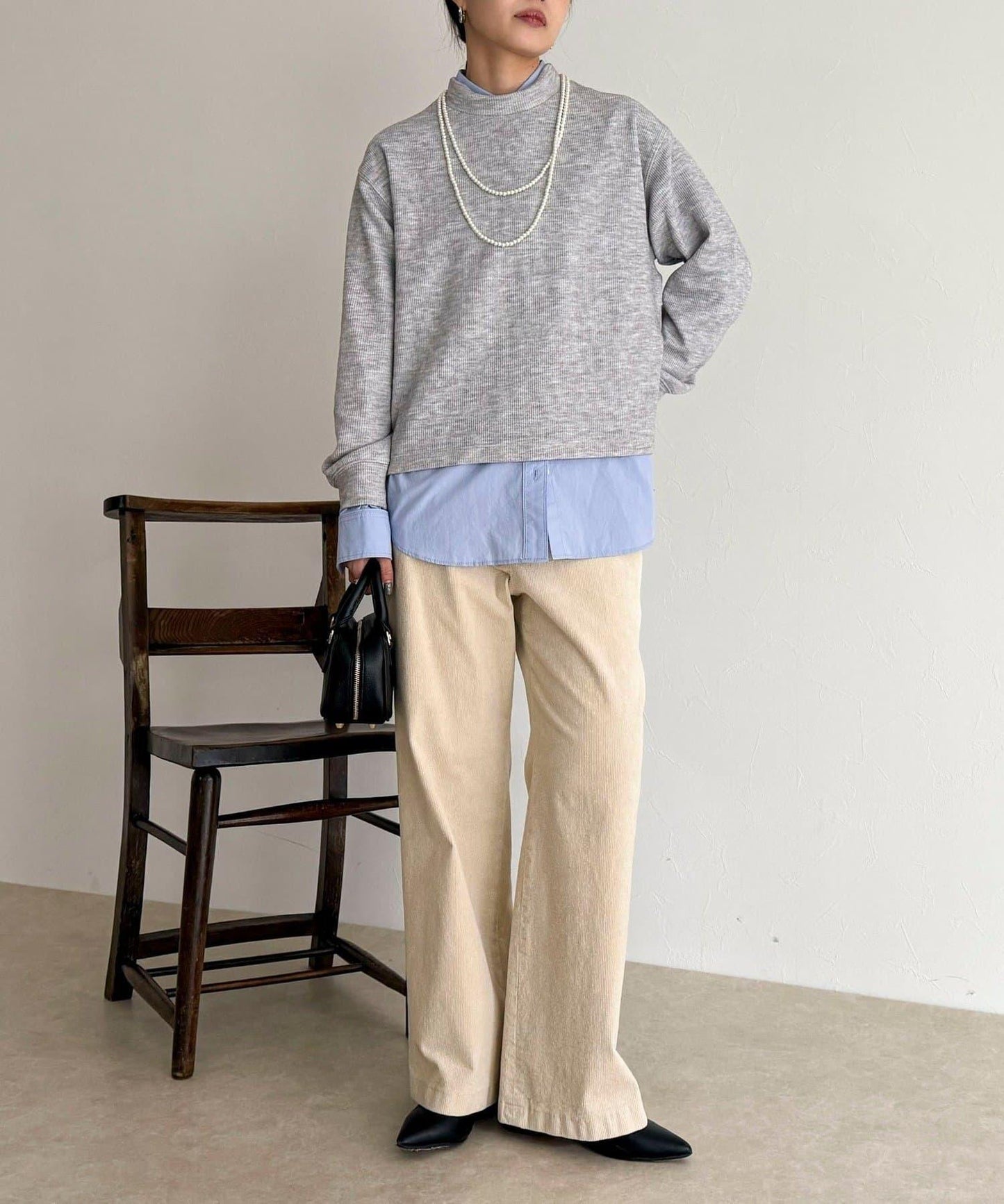 針織短款套頭衫