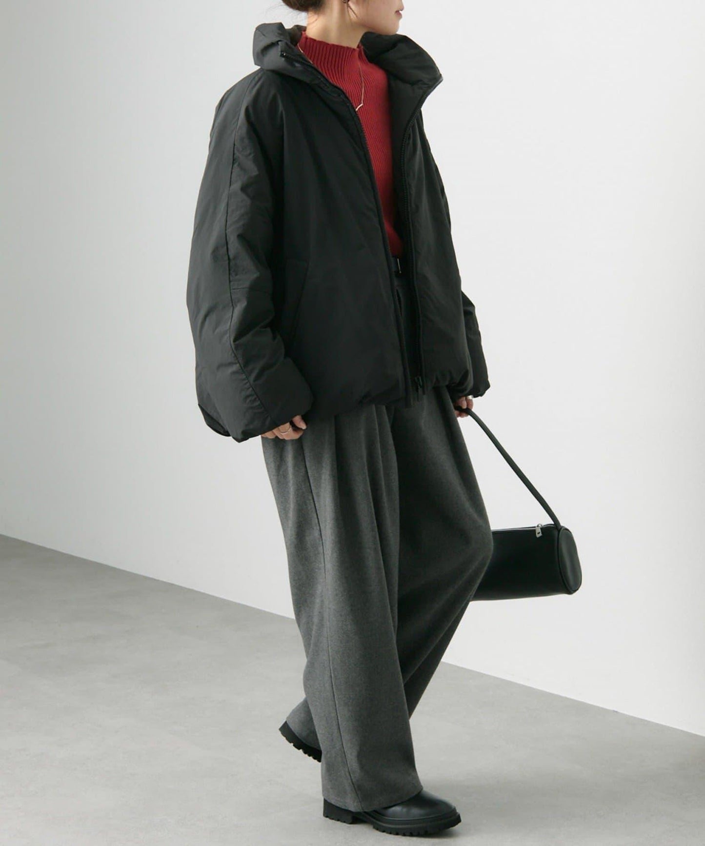 法式鴨絨拉鍊夾克