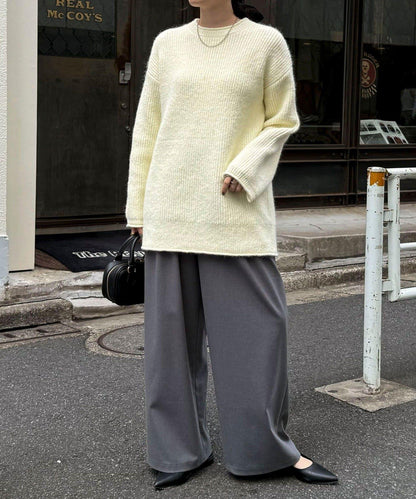 中長款單面針織套頭衫