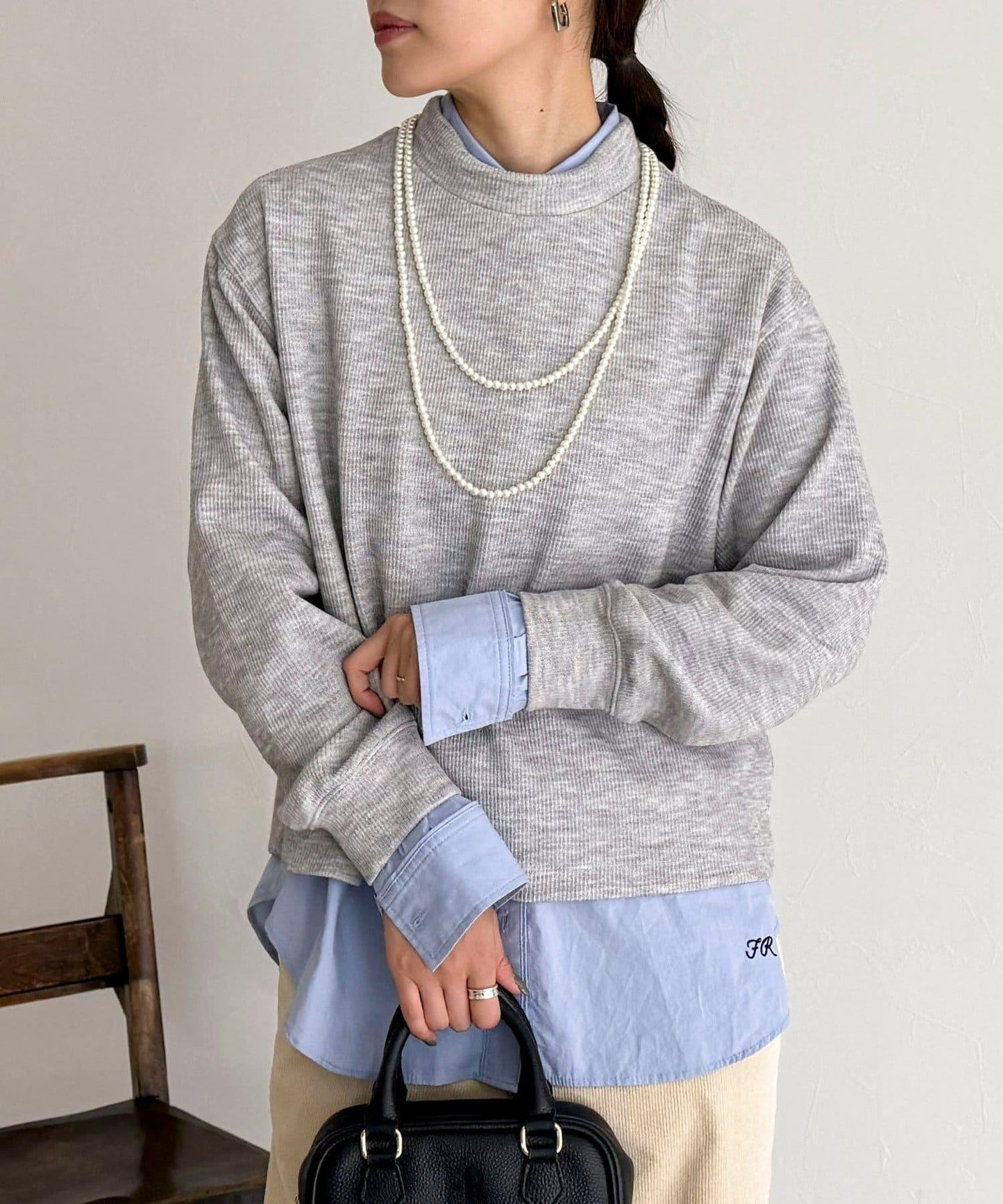 針織短款套頭衫