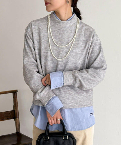 針織短款套頭衫