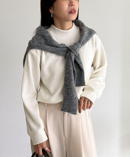 針織短款套頭衫