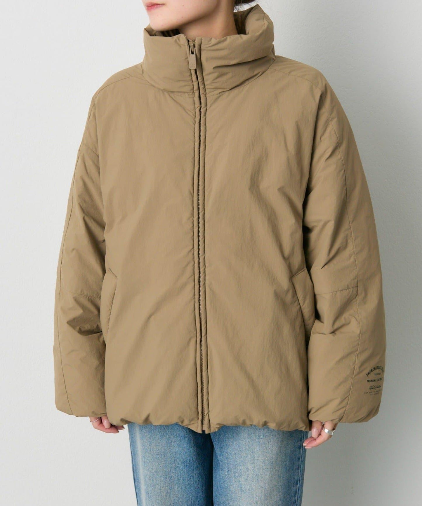 法式鴨絨拉鍊夾克