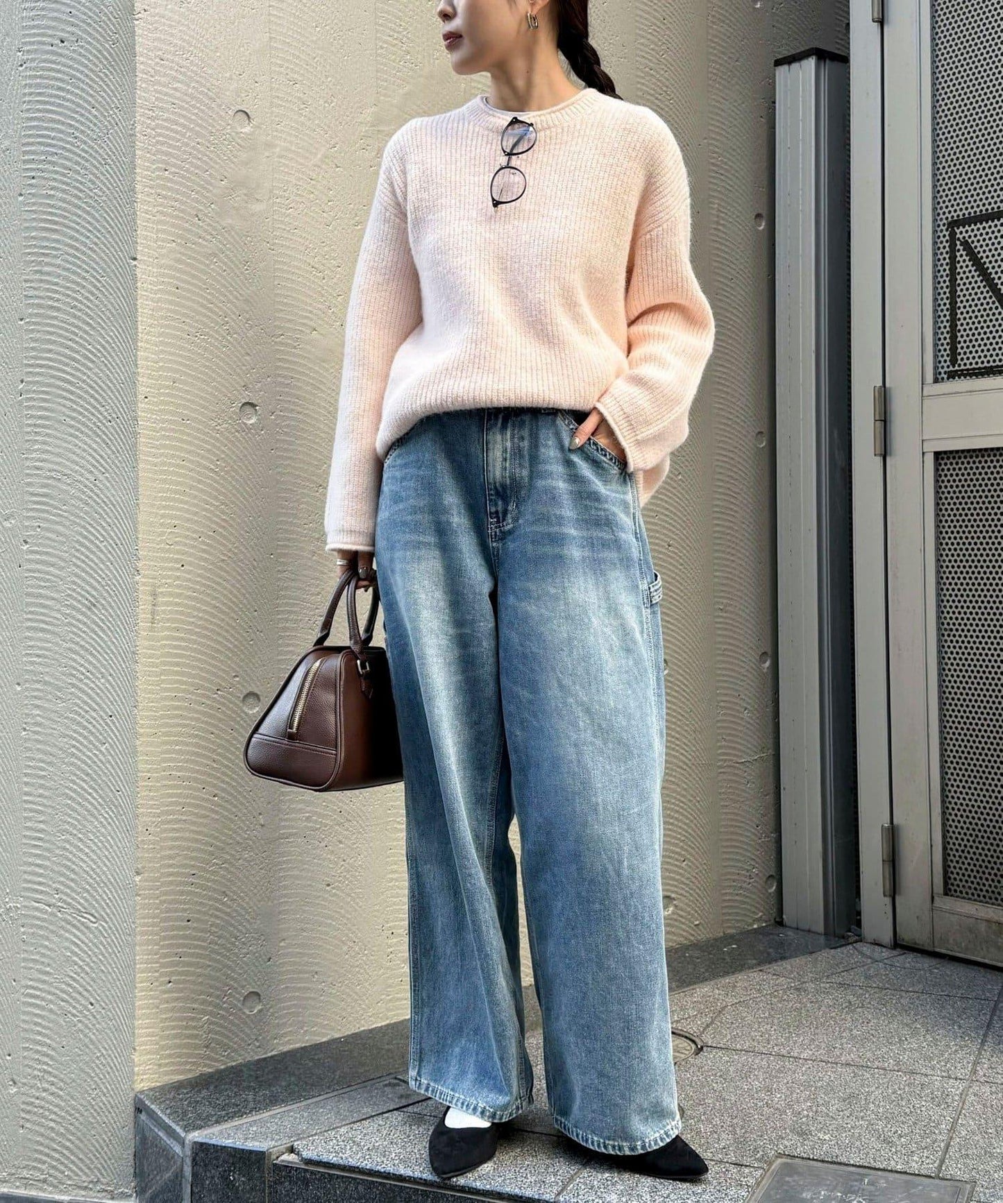 中長款單面針織套頭衫