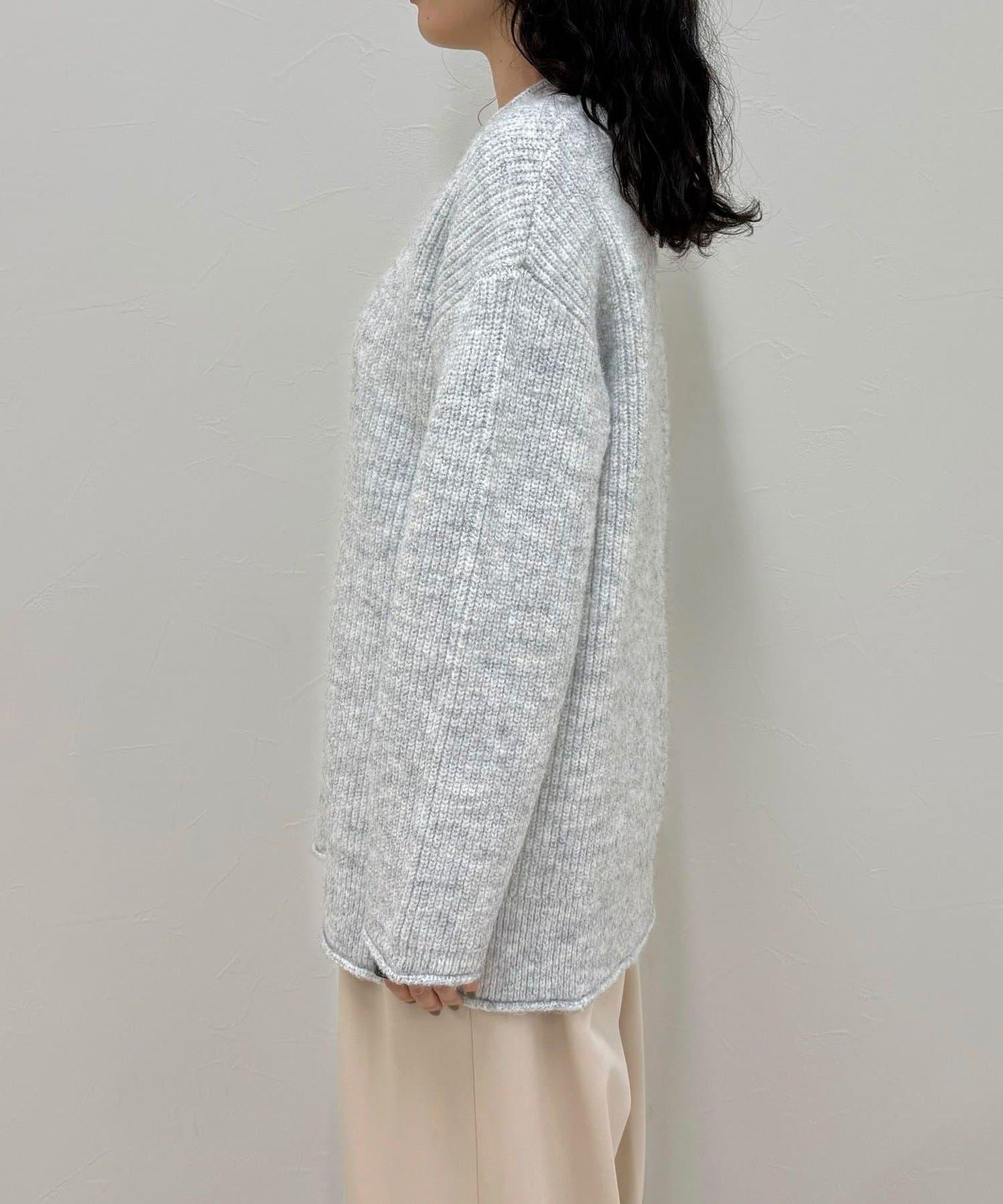 中長款單面針織套頭衫