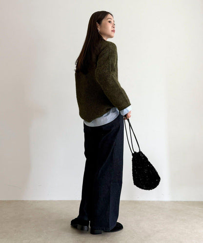 中長款單面針織套頭衫