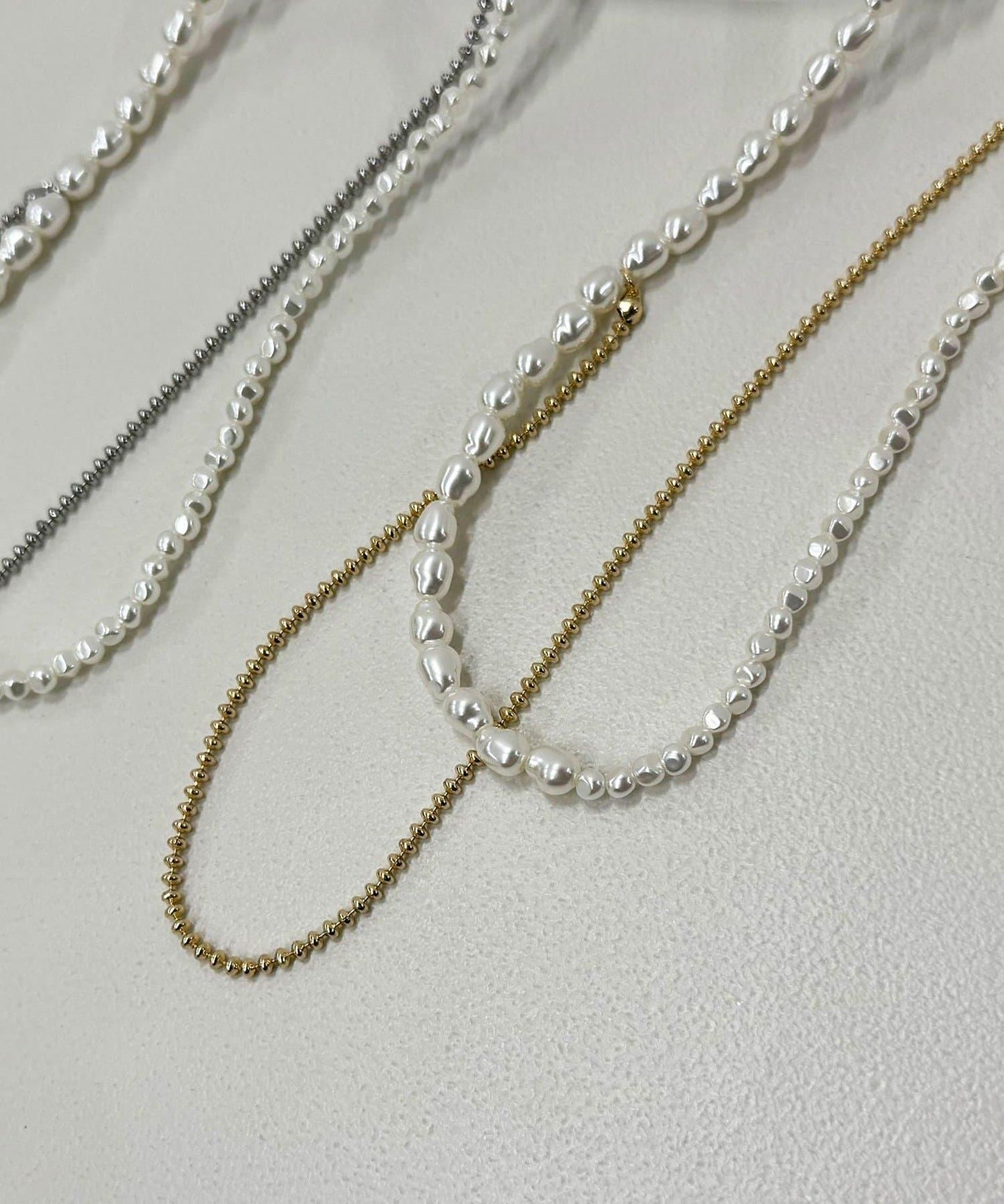 珍珠鏈不對稱項鍊