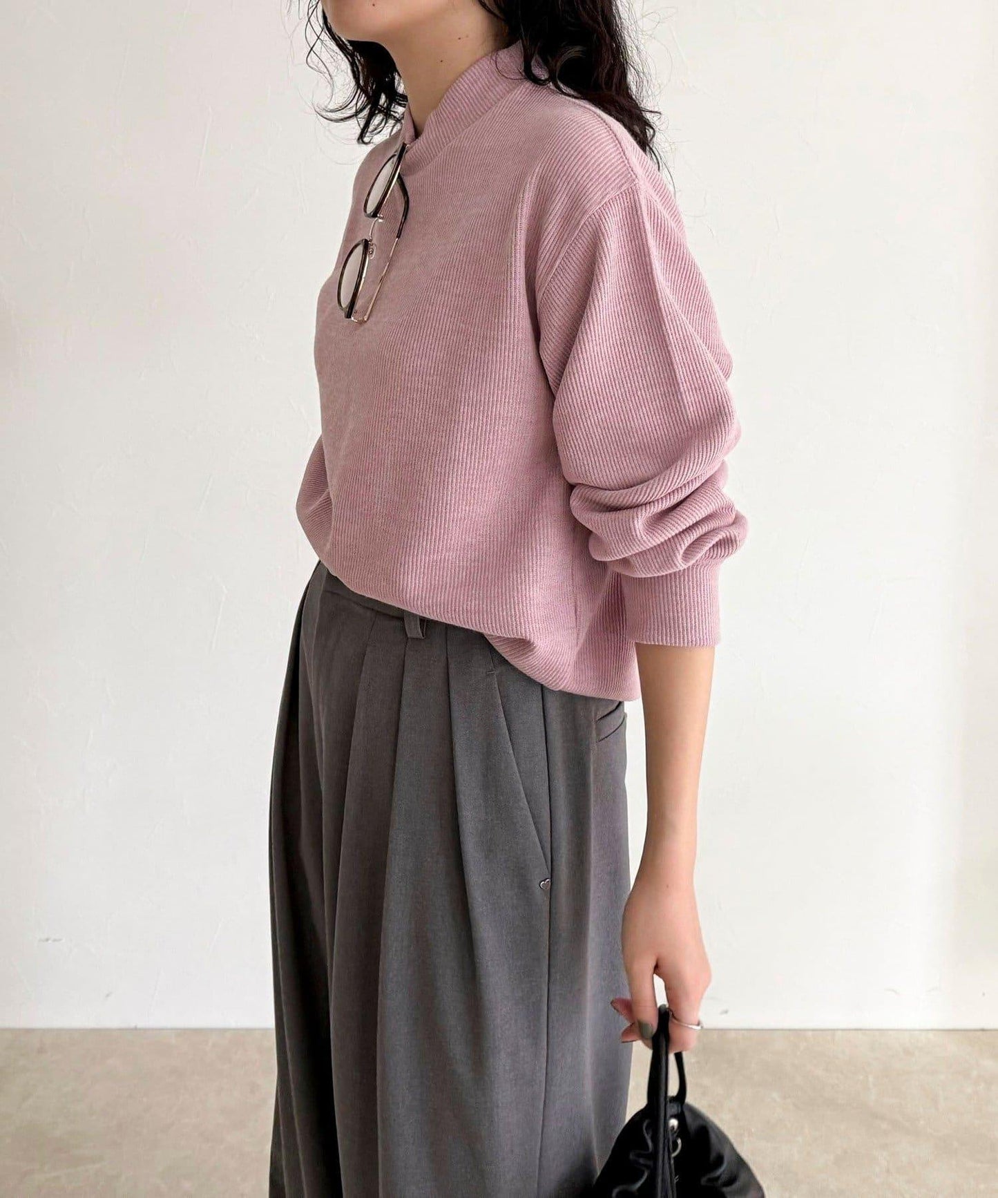 針織短款套頭衫