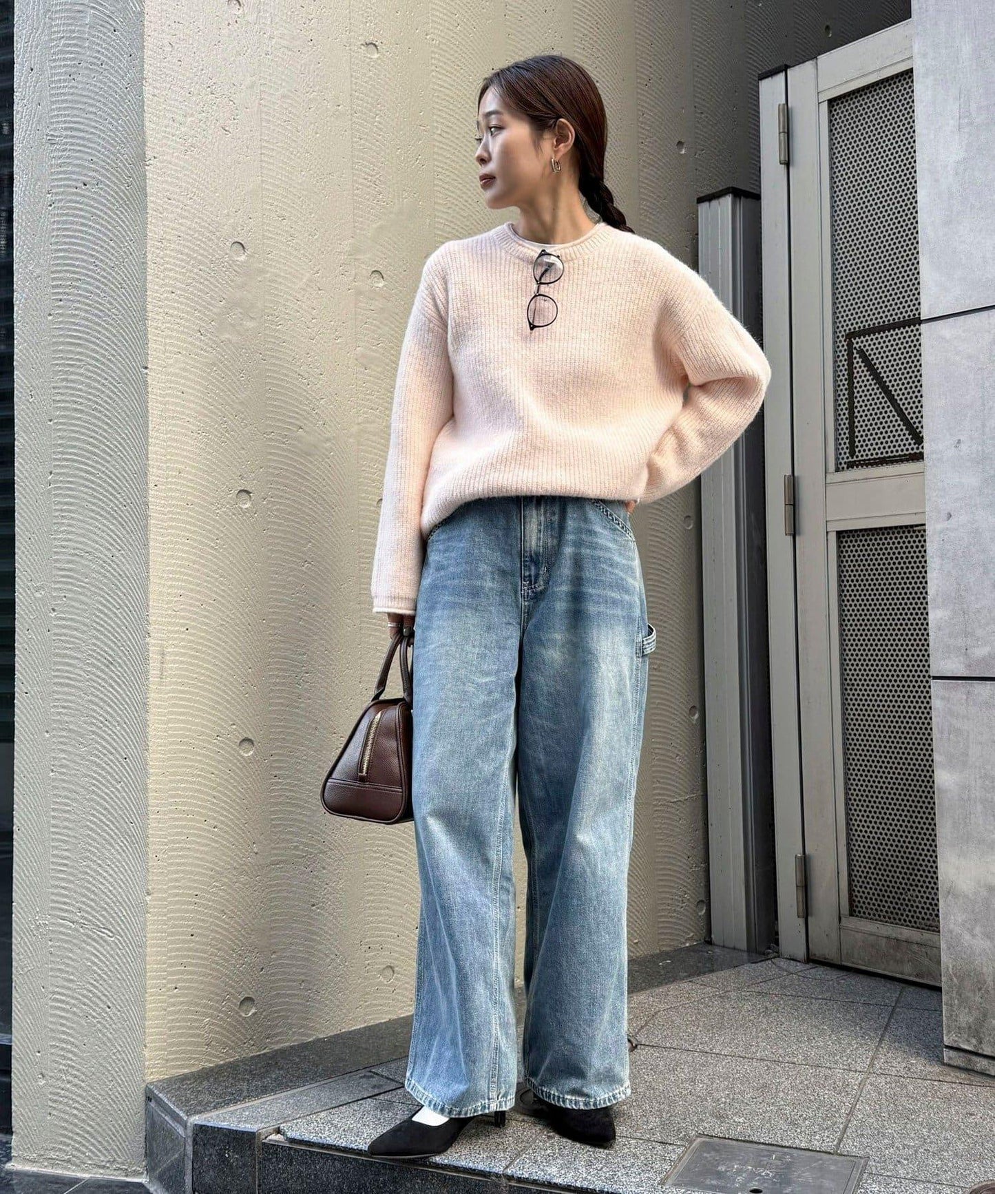 中長款單面針織套頭衫