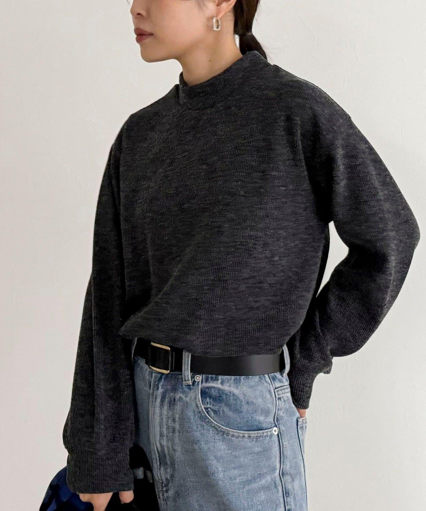 針織短款套頭衫