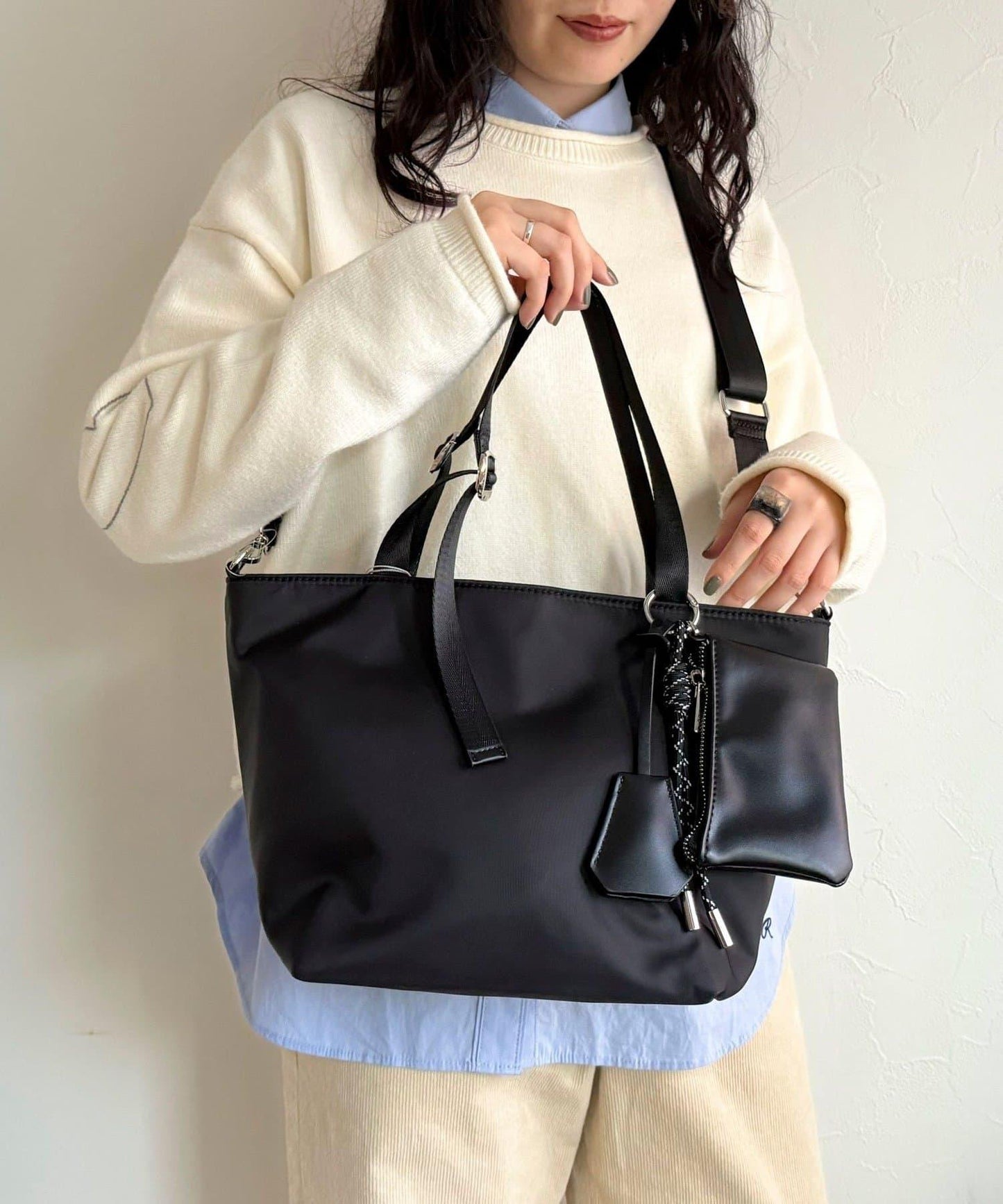 附化妝包掛飾尼龍托特包