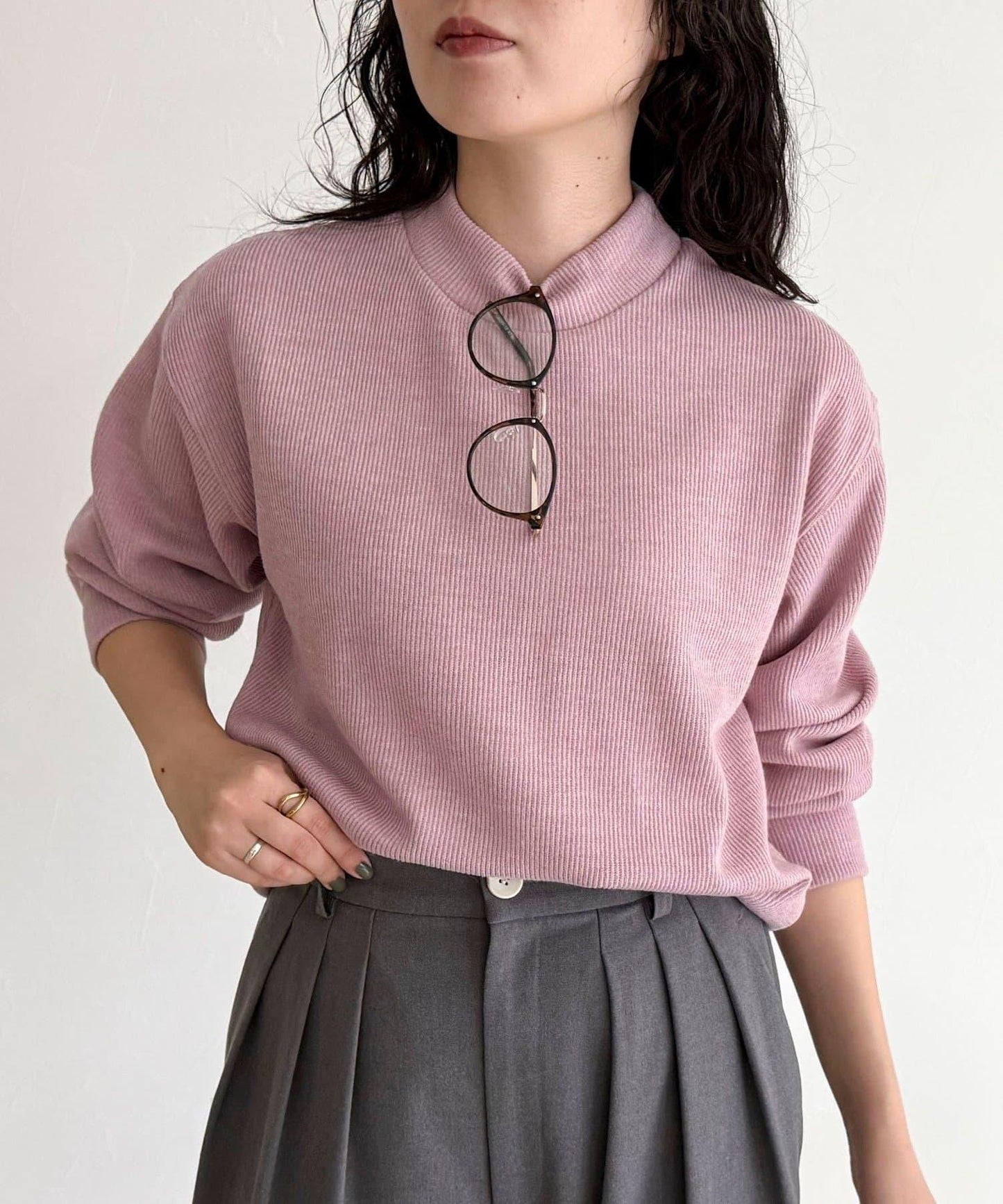 針織短款套頭衫