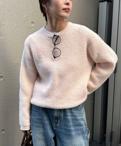 中長款單面針織套頭衫