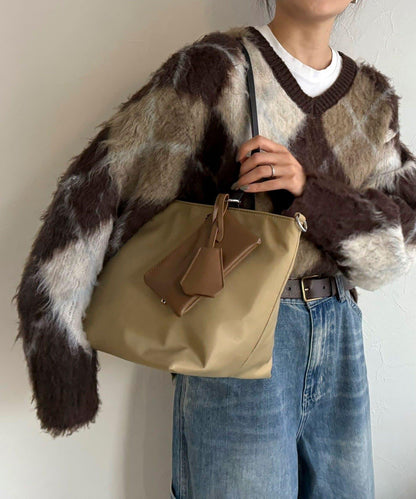 附化妝包掛飾尼龍托特包