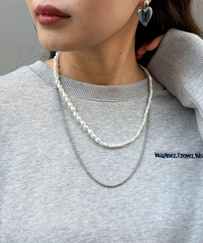 珍珠鏈不對稱項鍊