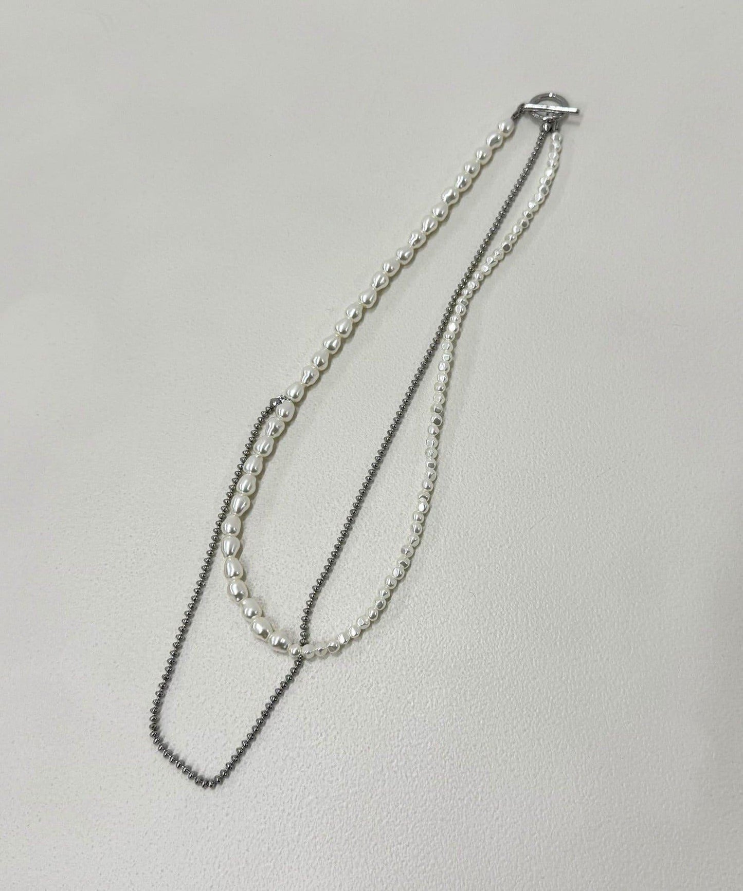 珍珠鏈不對稱項鍊
