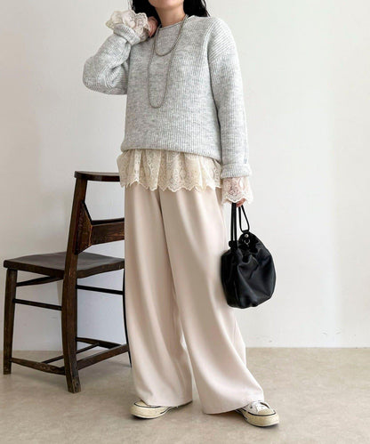 中長款單面針織套頭衫