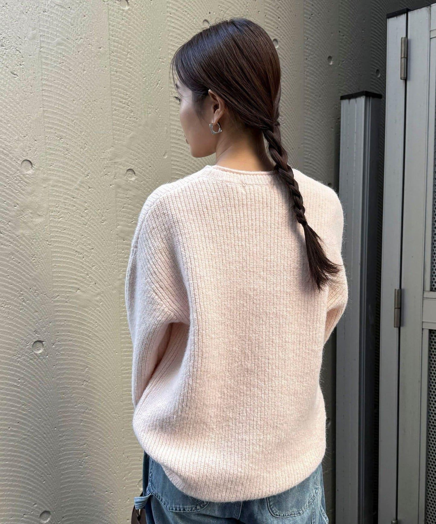 中長款單面針織套頭衫