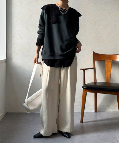 【DouDou】纖維寬鬆休閒褲