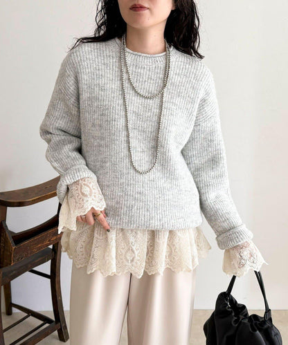 中長款單面針織套頭衫