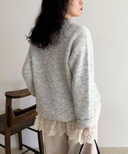 中長款單面針織套頭衫