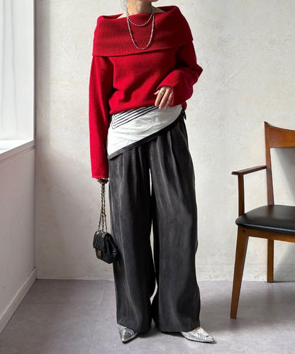 【DouDou】纖維寬鬆休閒褲