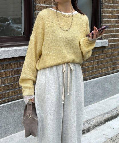 馬海毛混紡套頭衫