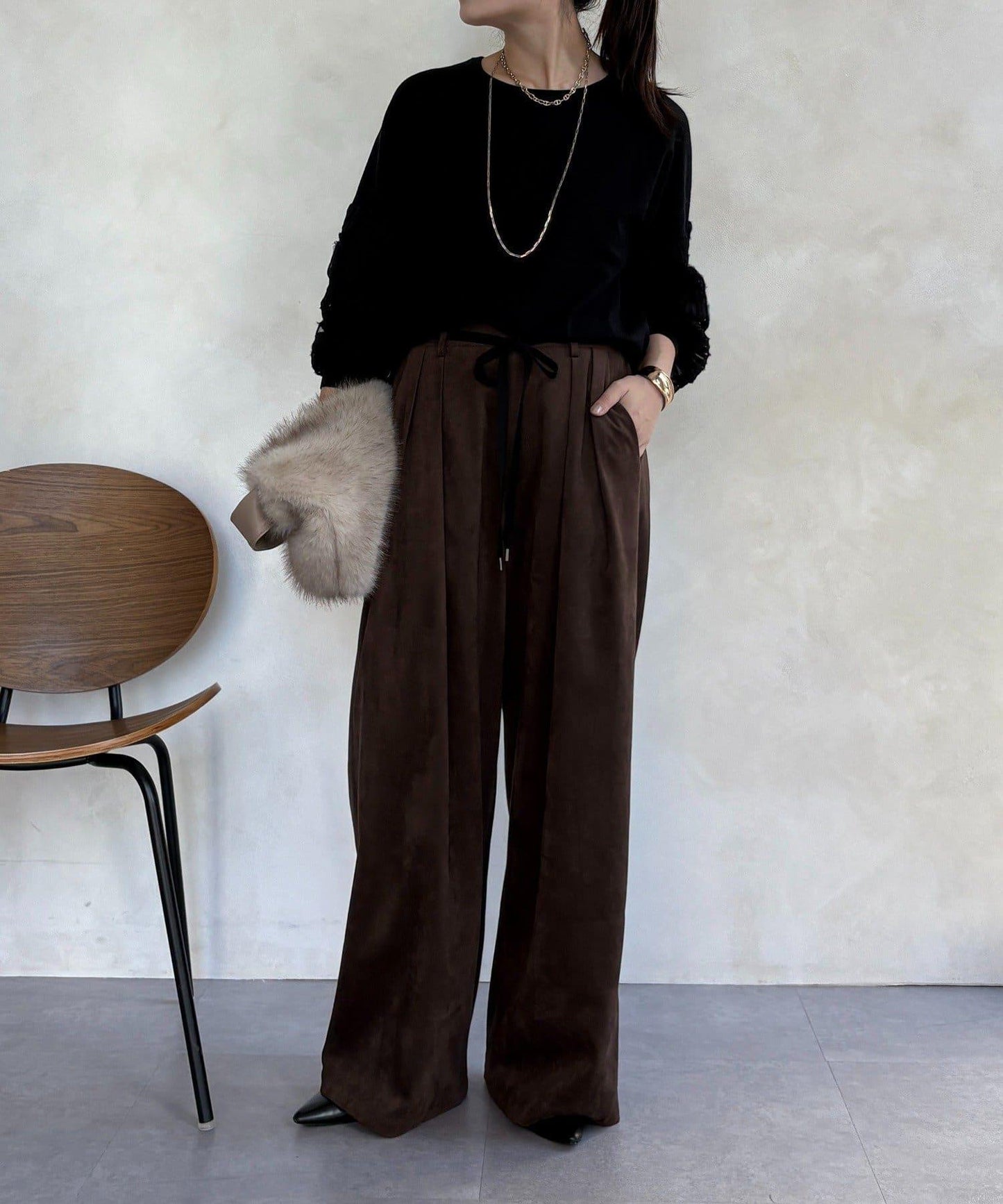 拼接帶刺繡套頭衫