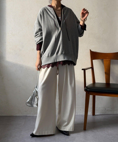 蕾絲拼接長款上衣