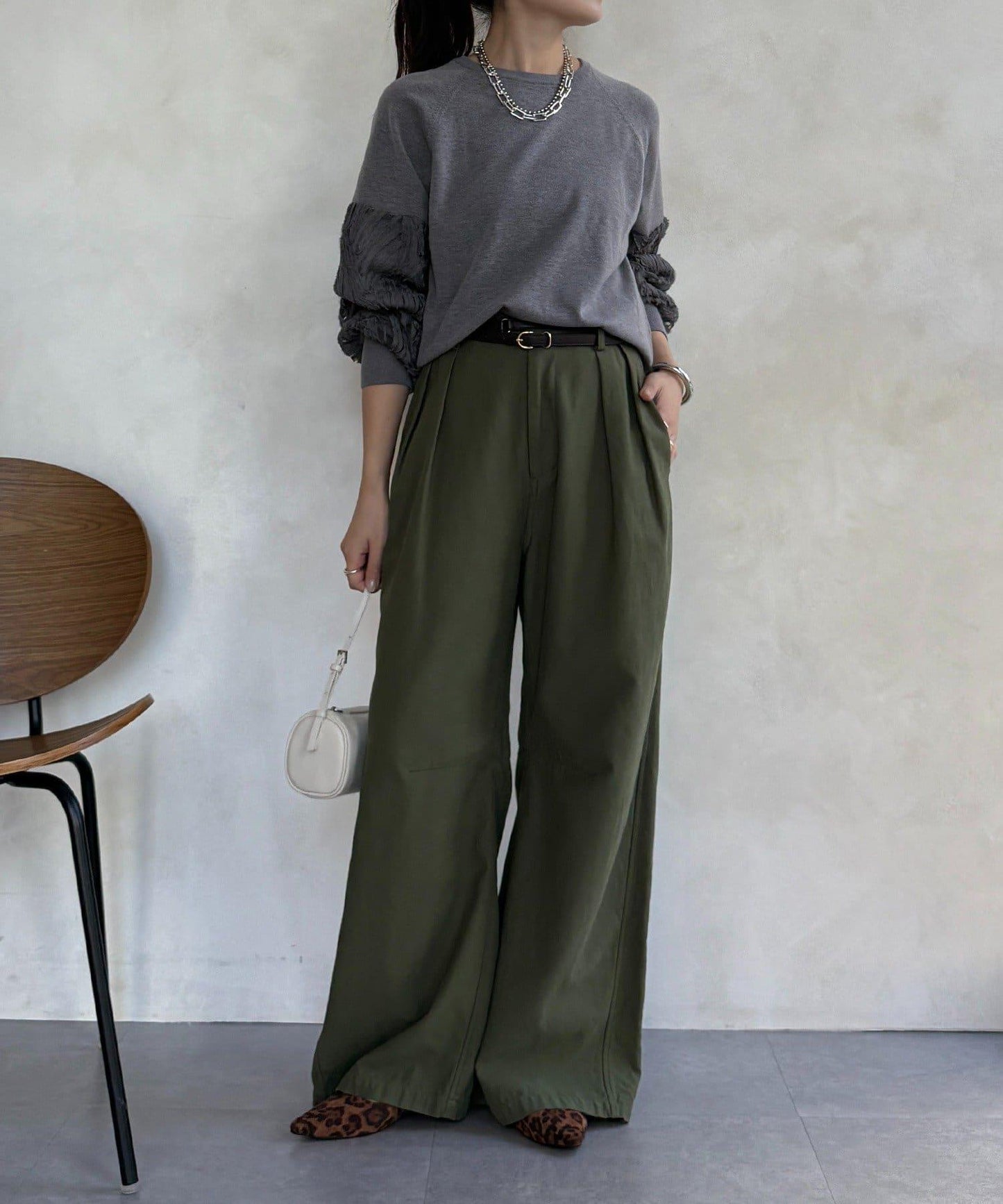 拼接帶刺繡套頭衫