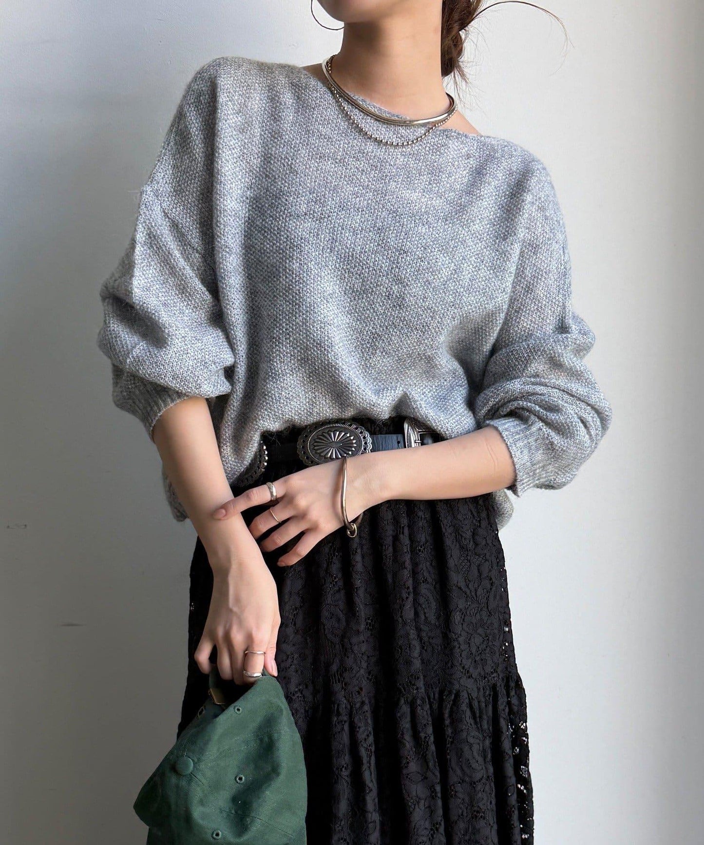 馬海毛混紡套頭衫