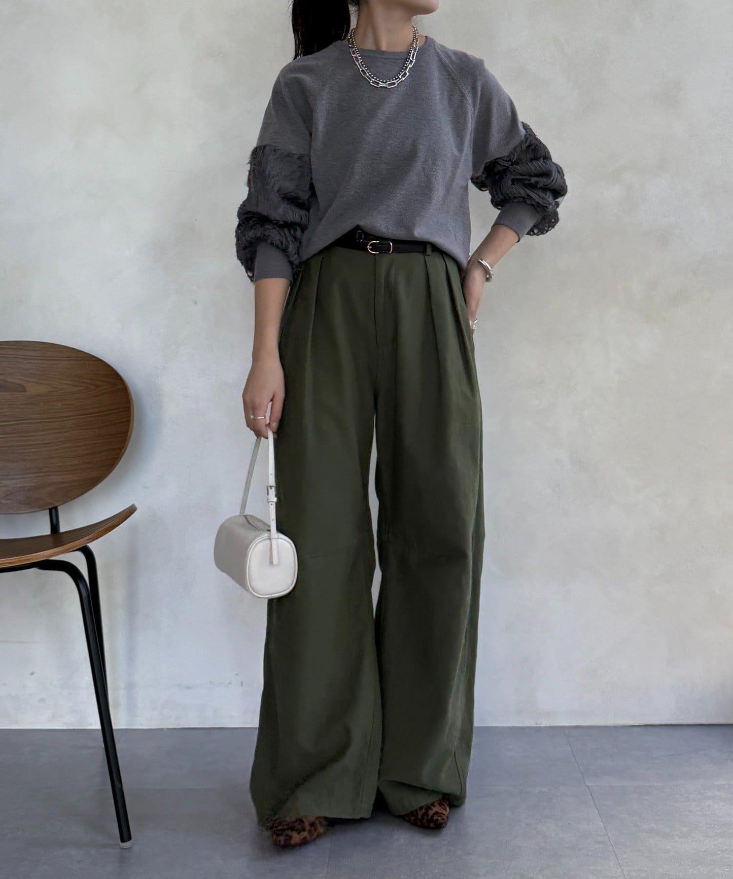 拼接帶刺繡套頭衫