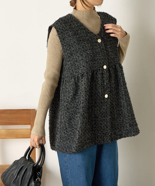 【さわゆい企畫】粗花呢荷葉邊馬甲