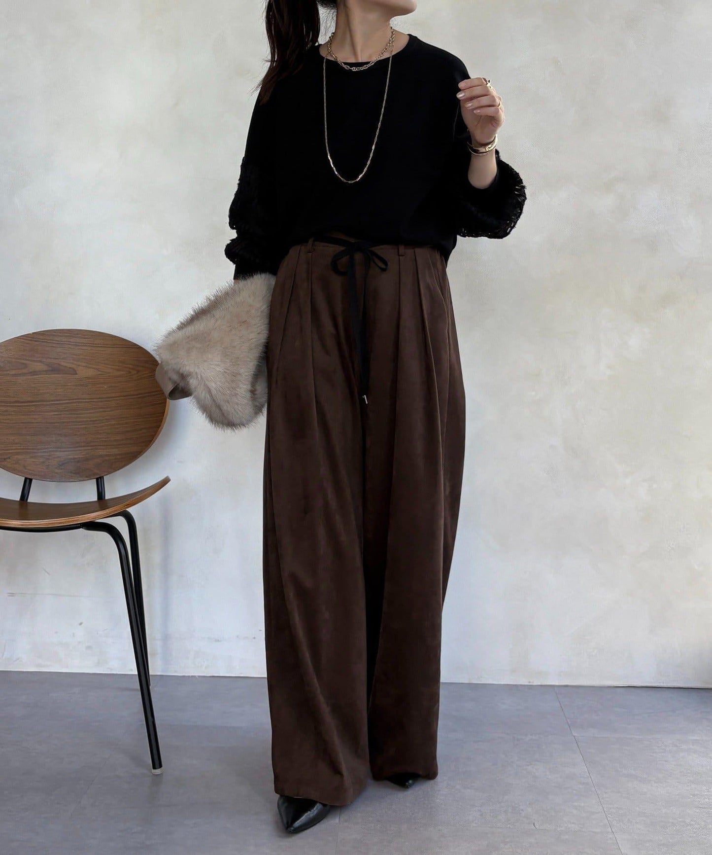 拼接帶刺繡套頭衫