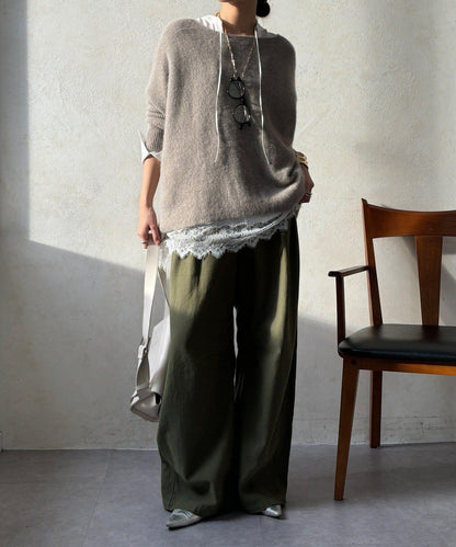 蕾絲拼接長款上衣