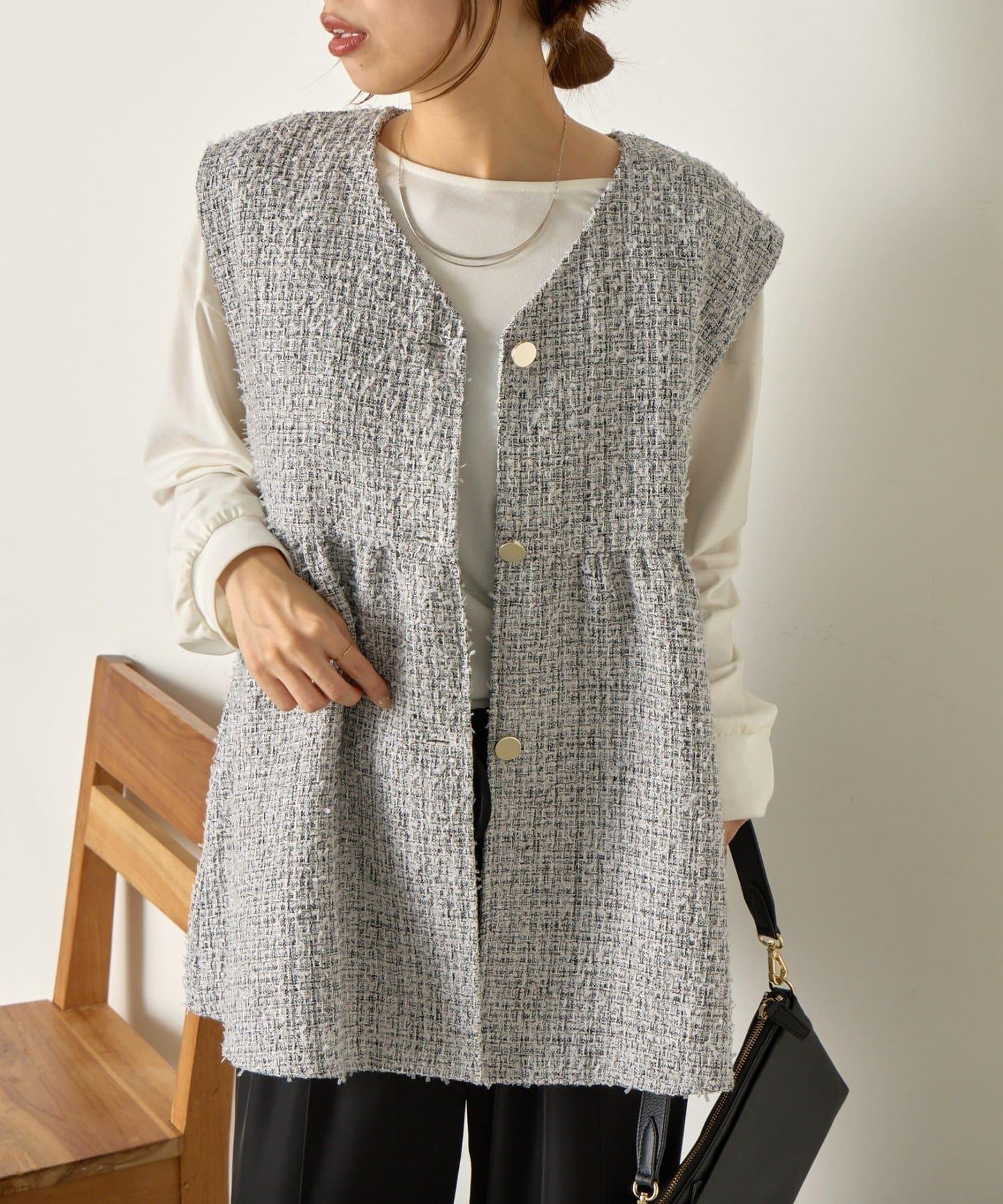 【さわゆい企畫】粗花呢荷葉邊馬甲