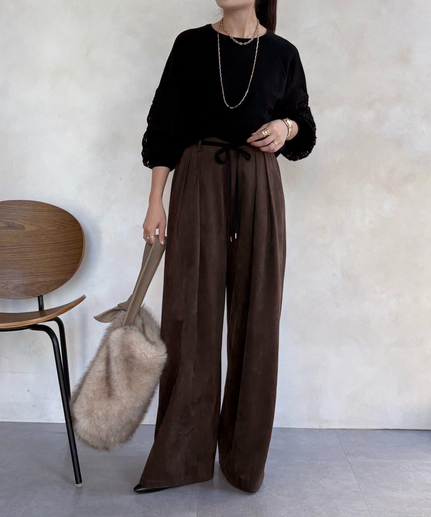 拼接帶刺繡套頭衫