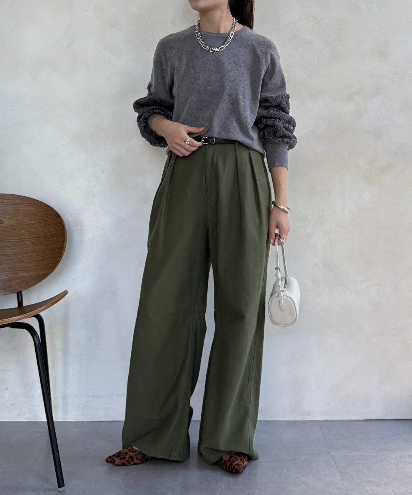 拼接帶刺繡套頭衫