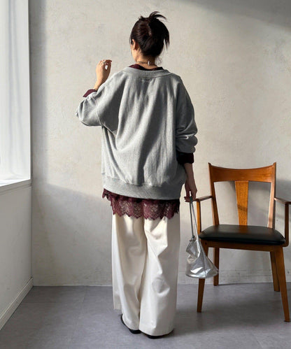 蕾絲拼接長款上衣