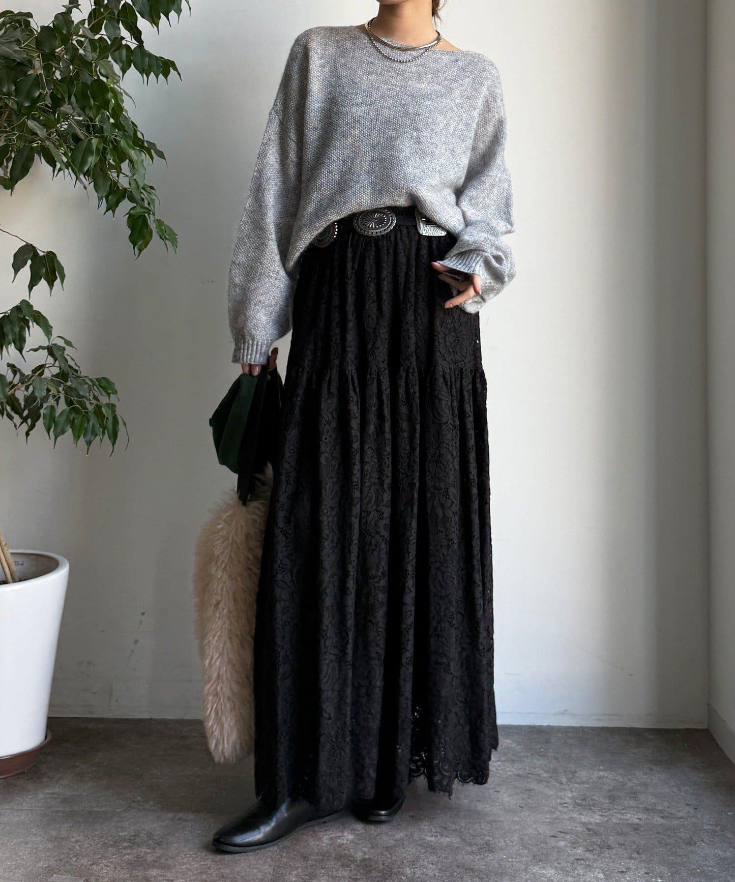 馬海毛混紡套頭衫