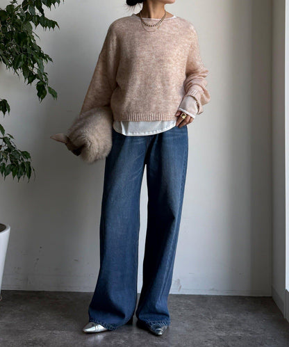 馬海毛混紡套頭衫