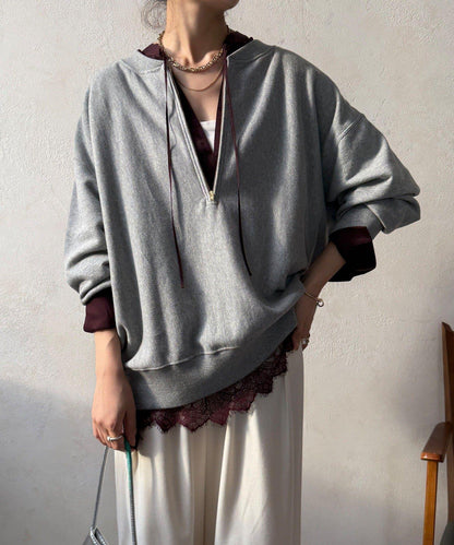 蕾絲拼接長款上衣