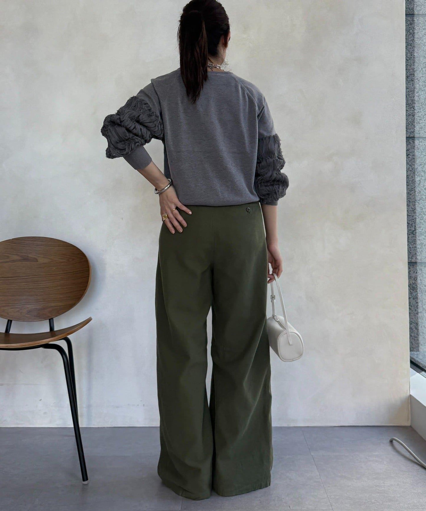 拼接帶刺繡套頭衫